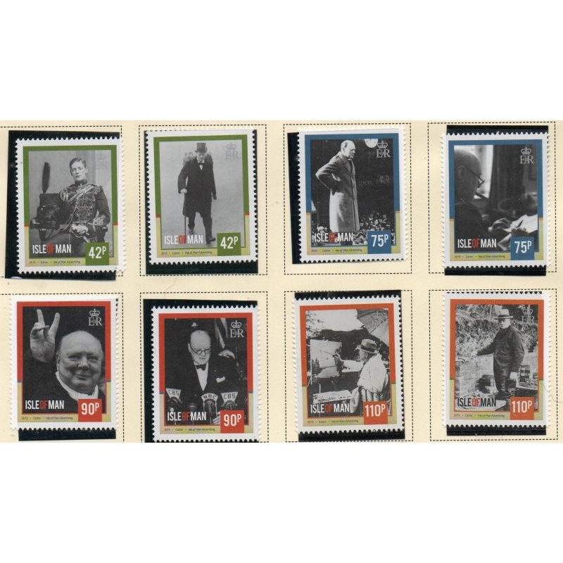 Isle of Man Sc 1690-1697 Sir Winston Churchill stamp set mint NH