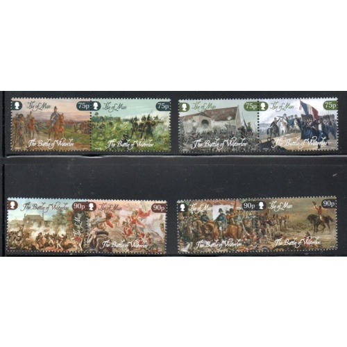 Isle of Man Sc 1727-1730 2015 Battle of Waterloo stamp set mint NH