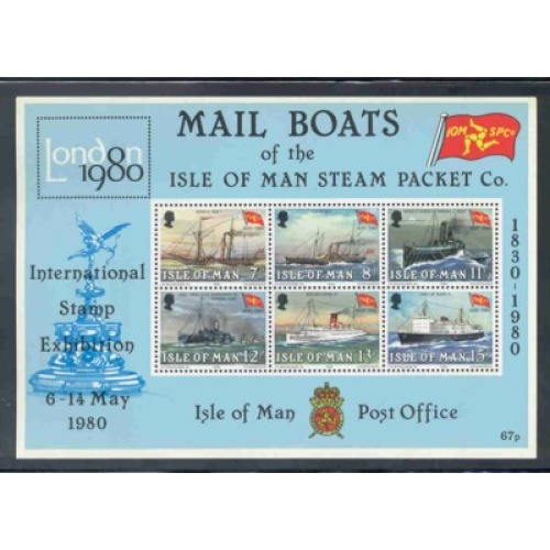 Isle of Man Sc 173a 1980 Steam Packet Company stamp sheet mint NH
