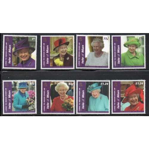 Isle of Man Sc 1767-1774 2016 90th Birthday QE II stamp set mint NH