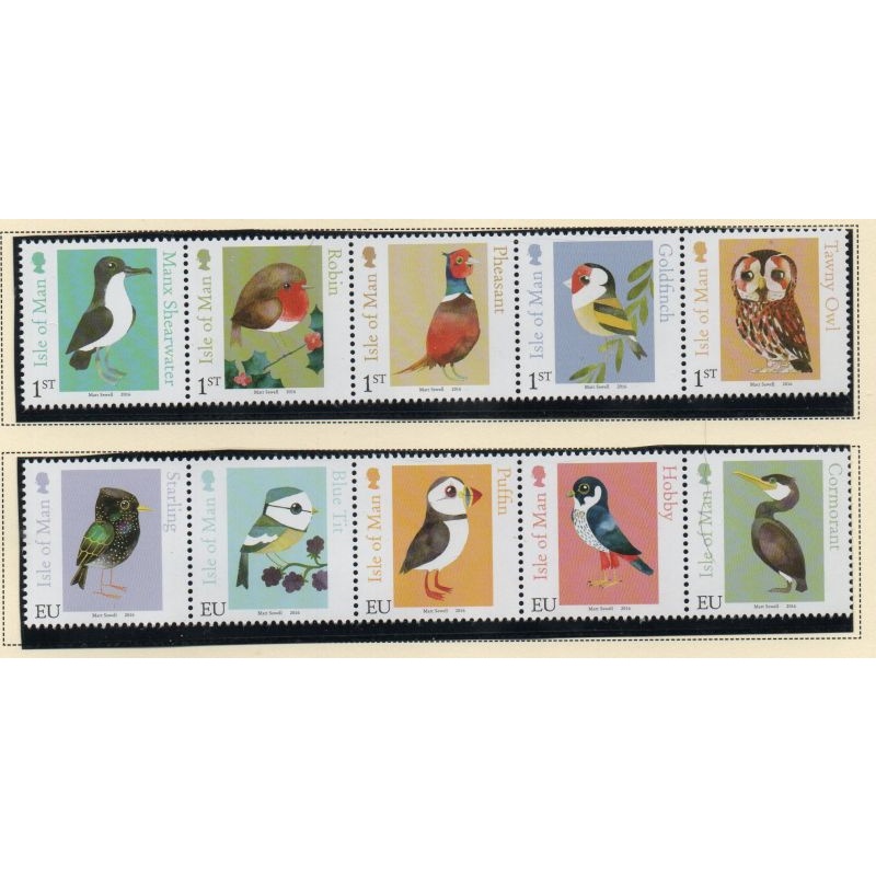 Isle of Man Sc 1782-1783 2016 Birds stamp set mint NH