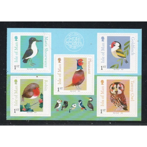 Isle of Man Sc 1784-1788 2016 Birds self adhesive stamp set mint NH