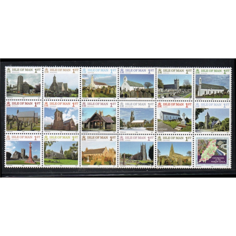 Isle of Man Sc 1803 2016 Churches  stamp block mint NH