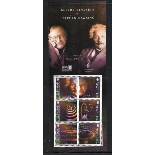 Isle of Man Sc 1809a 2016 Einstein Hawking Physics stamp sheet mint NH