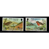 Isle of Man Sc 182-83 1980 Christmas Wildlife Conservation stamp set mint NH