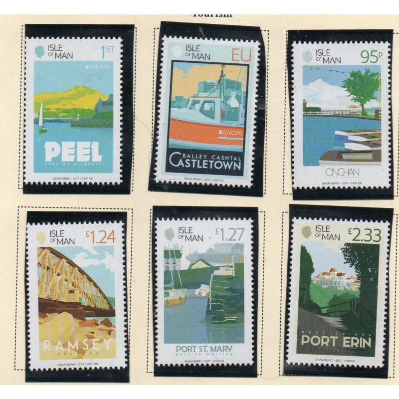 Isle of Man Sc 1843-1848  2017 Europa, Tourism, stamp set mint NH
