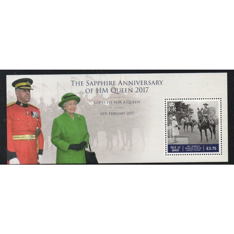 Isle of Man Sc 1855 2017 65th Anniversary Reign of QE II stamp sheet mint NH