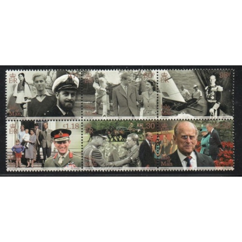 Isle of Man Sc 1879  2017 Prince Philip  stamp block of 6 mint NH