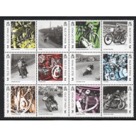 Isle of Man Sc 1948  2018 British Motorcycles  stamp block of 12 mint NH