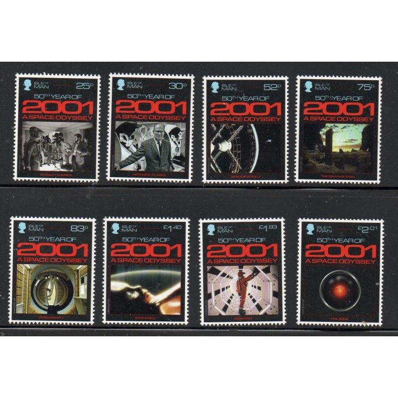 Isle of Man Sc 1949-1956  2018 2001 A Space Odyssey Anniversary stamp set mint NH