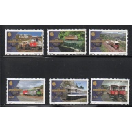Isle of Man Sc 1957-1962  2018 Manx Electric Railway Anniversary stamp set mint NH
