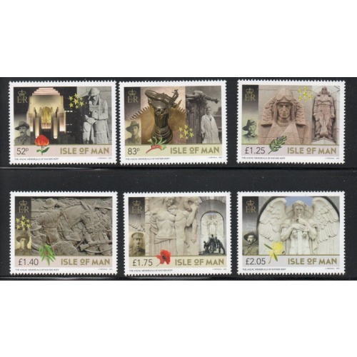 Isle of Man Sc 1964-1969  2018 ANZAC Memorial stamp set mint NH