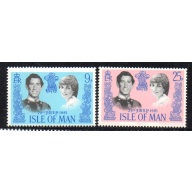 Isle of Man Sc 198-99 1981 Royal Wedding Prince Charles stamp set mint NH