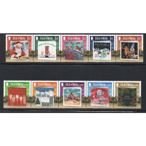 Isle of Man Sc 2067-2068 2019 Christmas stamp set mint NH