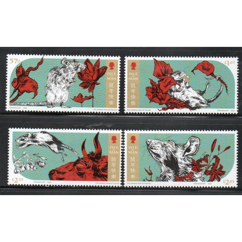 Isle of Man Sc 2069-2072 2020 Year of Rat stamp set mint NH