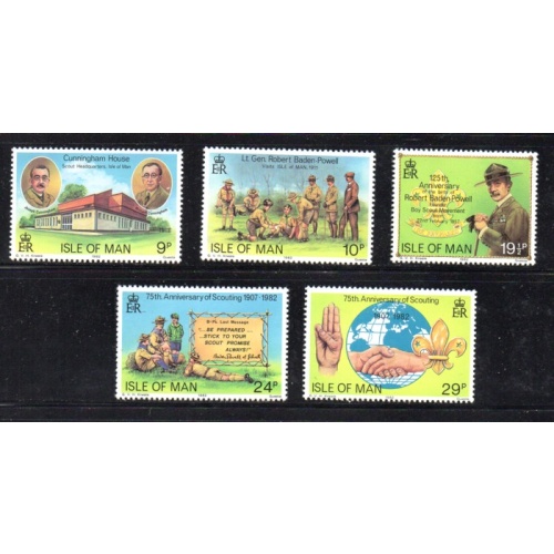 Isle of Man Sc 207-11 1982 Scouting Year stamp set mint NH