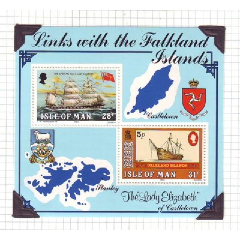 Isle of Man Sc 259 1982 Falkland Island Links stamp sheet mint NH