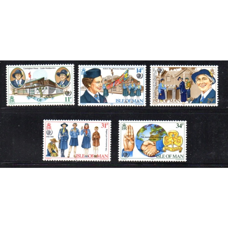 Isle of Man Sc 276-80 1985 Girl Guides stamp set mint NH