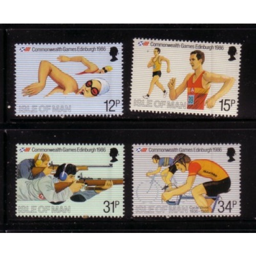 Isle of Man Sc 297-00 1986 Commonwealth Games stamp set mint NH