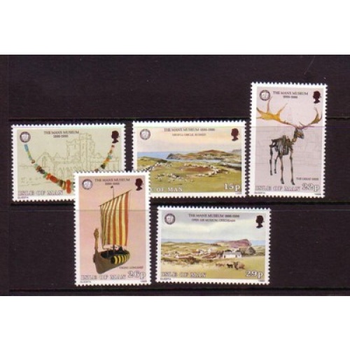 Isle of Man Sc 301-5 1986 Manx Museum Antiquities stamp set mint NH