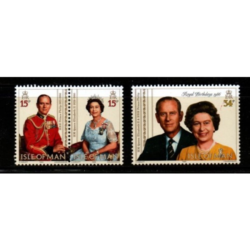 Isle of Man Sc 316-17 1986 Royal Birthdays stamp set mint NH