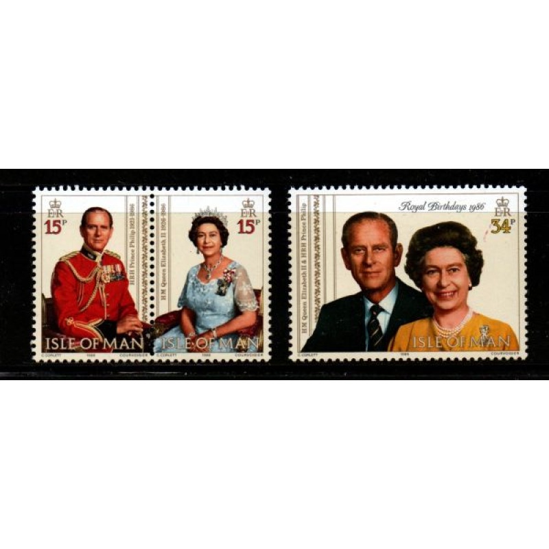 Isle of Man Sc 316-17 1986 Royal Birthdays stamp set mint NH