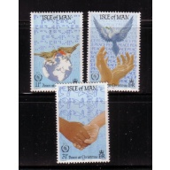 Isle of Man Sc 318-20 1986 Christmas stamp set mint NH