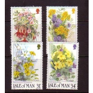 Isle of Man Sc 340-43 1987 Flowers stamp set mint NH