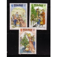 Isle of Man Sc 344-46 1987 Christmas stamp set mint NH
