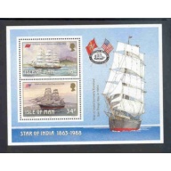 Isle of Man Sc 370a 1988 Star of India stamp sheet mint NH