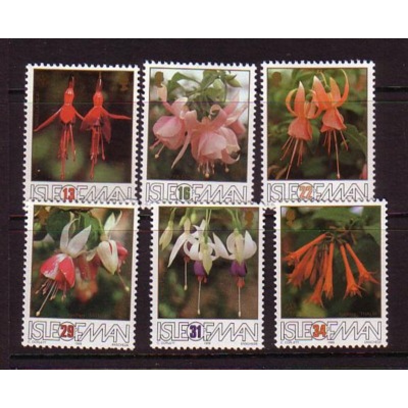 Isle of Man Sc 371-76 1988 Fuchsia stamp set mint NH