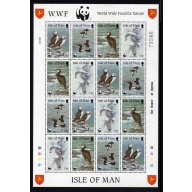 Isle of Man Sc 399-02 1989 Birds WWF stamp sheet mint NH