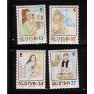 Isle of Man Sc 408-411 1989 Christmas stamp set mint NH