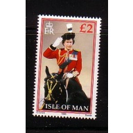 Isle of Man Sc  412 1990 £2 QE II on horseback stamp mint NH