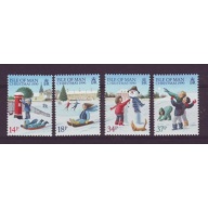 Isle of Man Sc  436-439 1990 Christmas stamp set mint NH