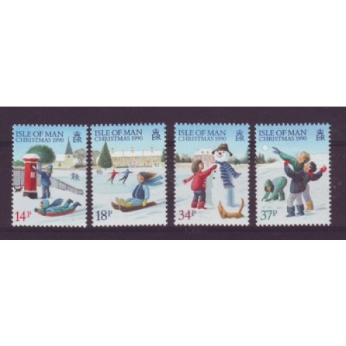 Isle of Man Sc  436-439 1990 Christmas stamp set mint NH