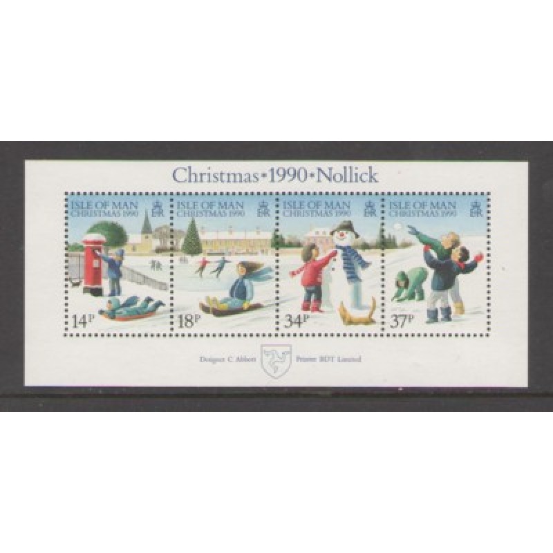 Isle of Man Sc 439a 1990 Christmas stamp sheet mint NH