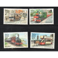 Isle of Man Sc  448-59 (4v) Trolleys & Steam Engines stamp set mint NH