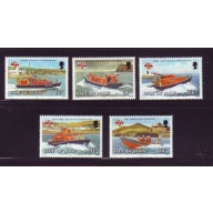 Isle of Man Sc  463-67 1991 Manx Lifeboats stamp set mint NH