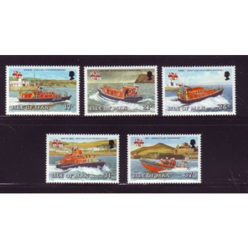 Isle of Man Sc  463-67 1991 Manx Lifeboats stamp set mint NH