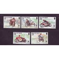 Isle of Man Sc  472-76 1991 TT Motorcycle Mtn Course stamp set mint NH
