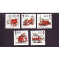 Isle of Man Sc  477-81 1991 Fire Engines stamp set mint NH