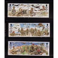 Isle of Man Sc  499-04 1992 Parachute Regiment stamp set mint NH