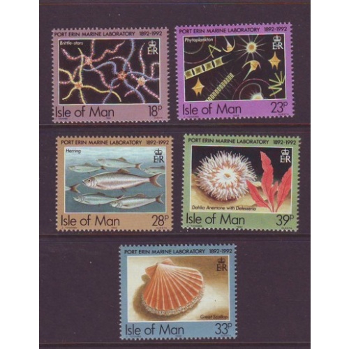Isle of Man Sc  509-13 1992 Marine Laboratory stamp set mint NH