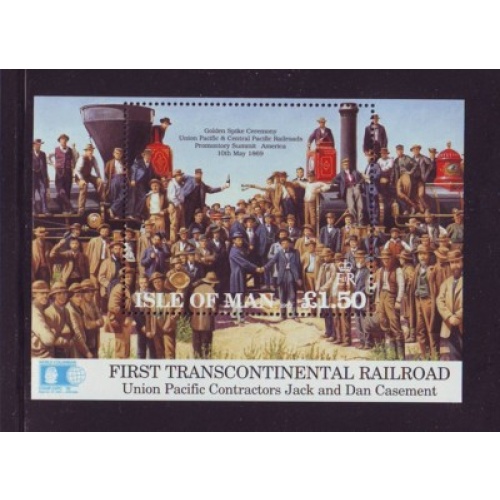 Isle of Man Sc  518 1992 Union Pacific RR stamp sheet mint NH