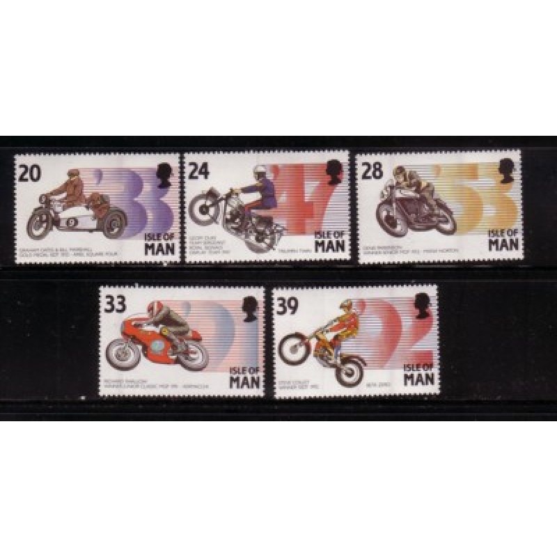 Isle of Man Sc  562-66 1993 Motorcycle Events stamp set mint NH