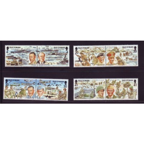 Isle of Man Sc 600-07 1994 D Day Landings stamp set mint NH