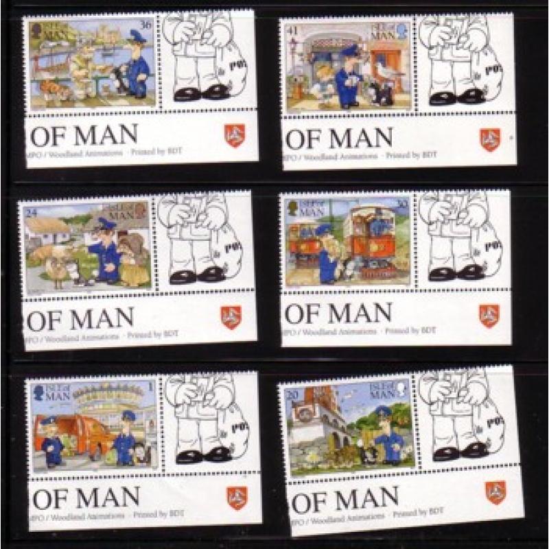 Isle of Man Sc 608-13 1994 Postman Pat stamp set mint NH