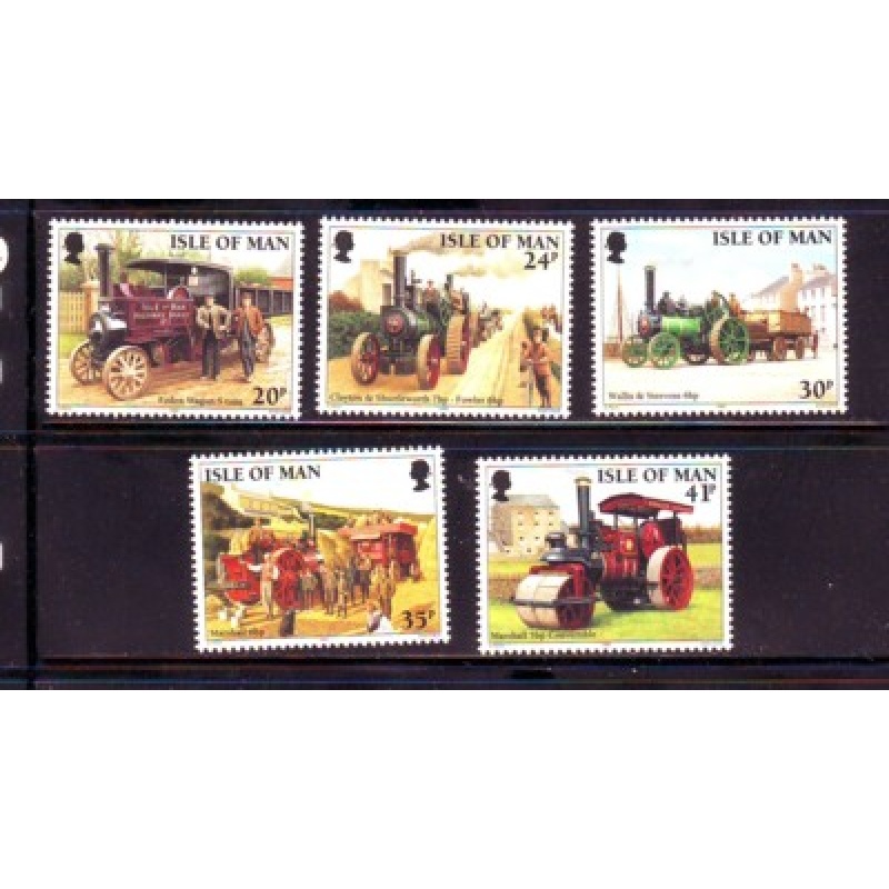 Isle of Man Sc 628-32 1995 Steam Powered Vehicles stamp set mint NH