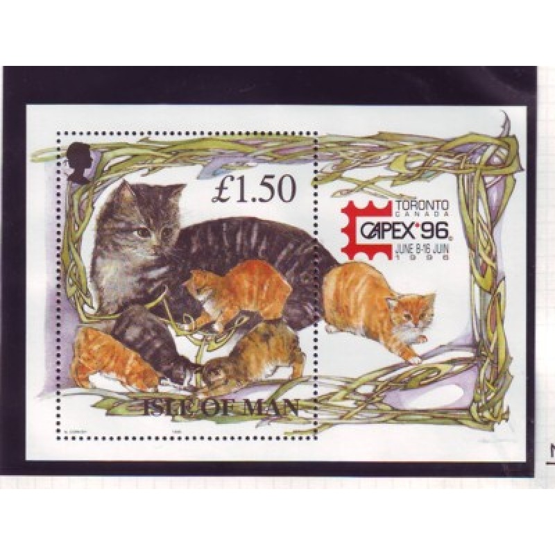 Isle of Man Sc 677a 1996 Cats, CAPEX, stamp sheet mint NH